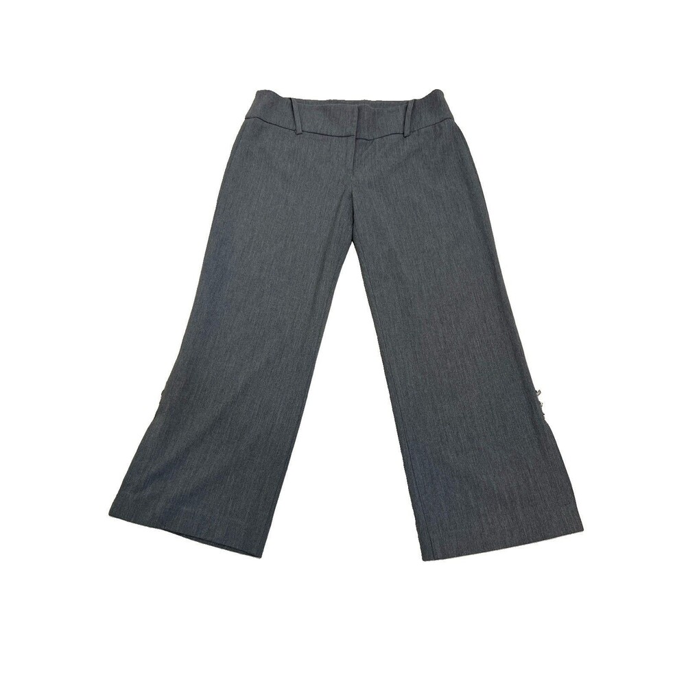 bebe Y2K Trouser Capri Siren Pants Sz 6 (4) Gray Career Split Hem Office Vintage